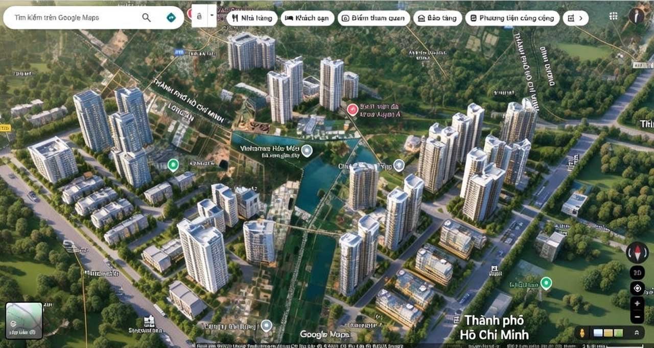 Ảnh 3D vị trí dự án khu đô thị Vinhomes Hóc Môn