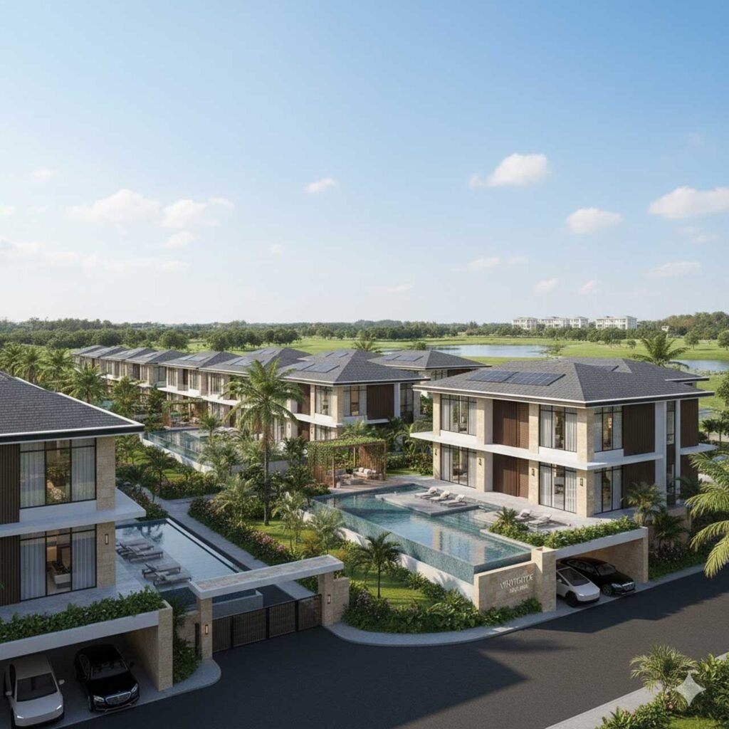 Phối cảnh biệt thự Vinhomes Hóc Môn do AI tạo