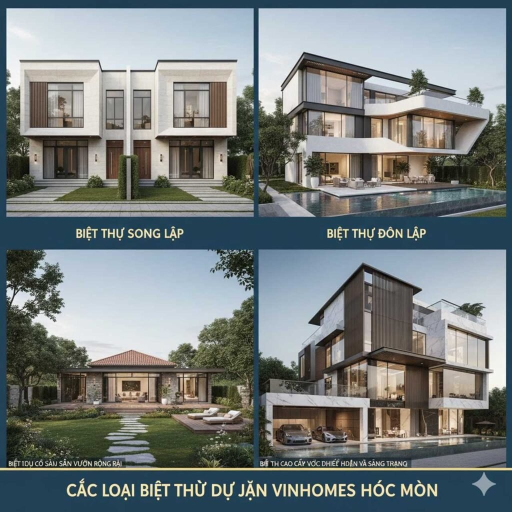 Các mẫu biệt thự Vinhomes Hóc Môn được AI tạo