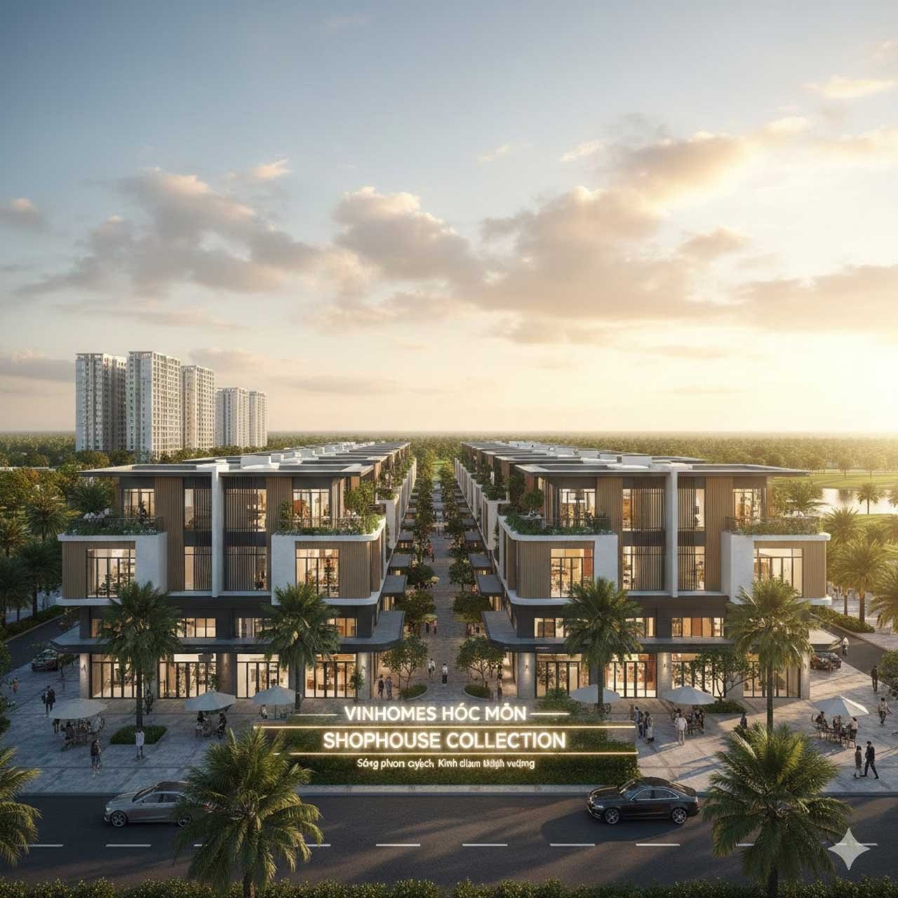 Hình ảnh minh hoạ về Shophouse Vinhomes Hóc Môn do AI tạo