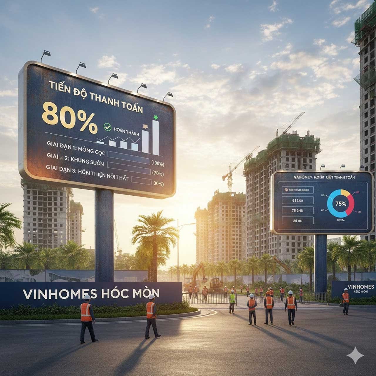 Tiến độ thanh toán Vinhomes Hóc Môn