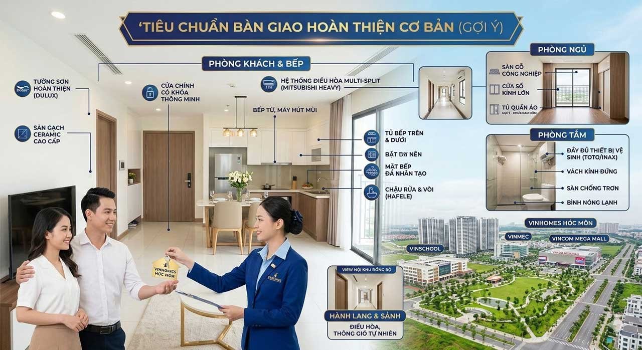 Tiêu chuẩn bàn giao Vinhomes Hóc Môn chắc chắn sẽ làm hài lòng quý cư dân