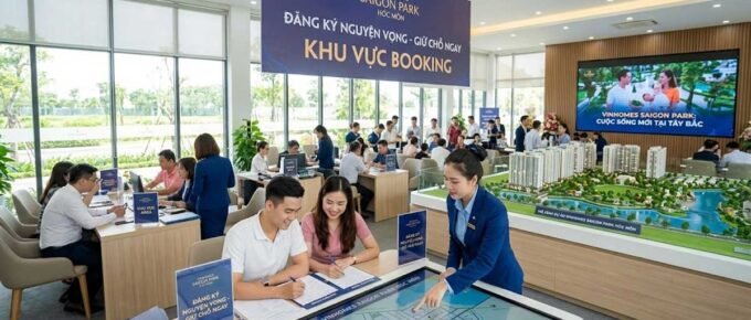 Hình AI tạo cảnh khách hàng Booking Vinhomes Saigon Park Hóc Môn
