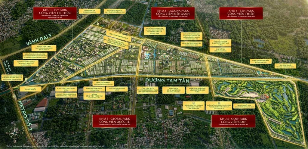 Mặt bằng tiện ích khu đô thị Vinhomes Saigon Park Hóc Môn