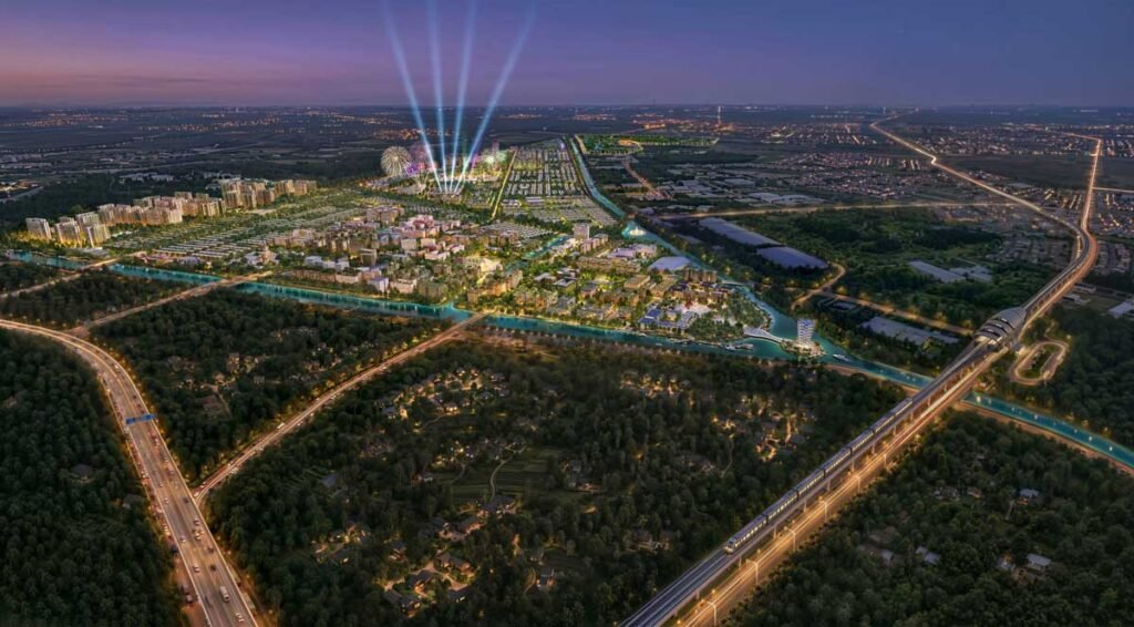 Tổng thể khu đô thị Vinhomes Saigon Park Hóc Môn nhìn từ Metro